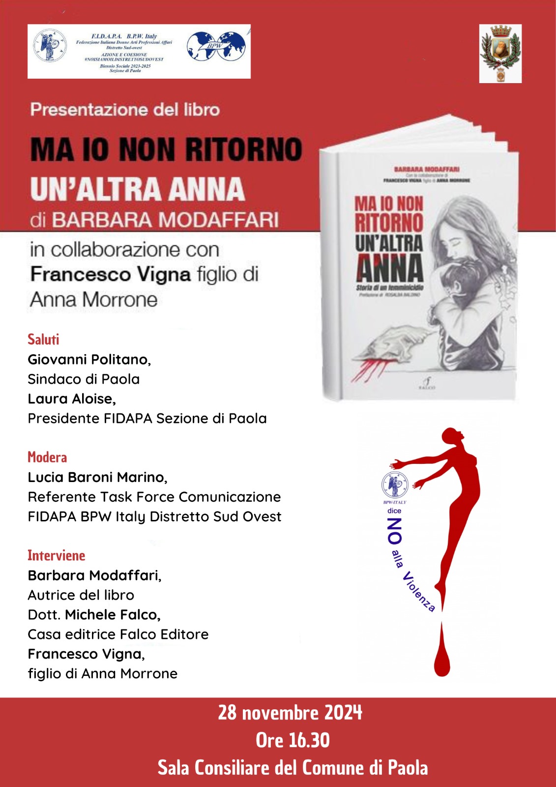 Presentazione de “Ma io non ritorno un’altra Anna”